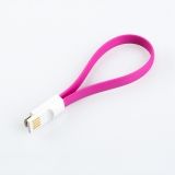USB Дата-кабель на магните Micro USB (розовый/коробка)