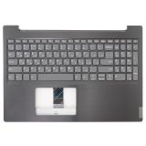 Клавиатура (топ-панель) для ноутбука Lenovo IdeaPad L340-15IWL серая с черным топкейсом без тачпада