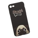 Силиконовый чехол "LP" для iPhone 8/7 "PUG!" Мопс Вася (черный)