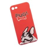 Силиконовый чехол "LP" для iPhone 8/7 "PUG!" Мопс Гриша (красный)