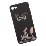 Силиконовый чехол "LP" для iPhone 8/7 "PUG!" Мопс Гриша (черный)