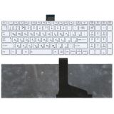 Клавиатура для ноутбука Toshiba Satellite C850 C870 C875 белая с белой рамкой, плоский Enter 