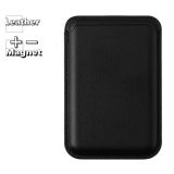 Чехол-бумажник магнитный MagSafe кожаный для iPhone (черный)