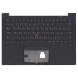 Клавиатура (топ-панель) для ноутбука Lenovo ThinkPad X1 Carbon Gen 9 черная с черным топкейсом