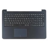 Клавиатура (топ-панель) для ноутбука Asus E502MA-2B черная с черным топкейсом, с тачпадом