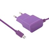 Блок питания (сетевой адаптер) LP Micro USB 2,1A коробка, фиолетовый