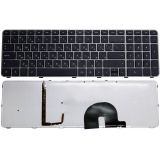 Клавиатура для ноутбука HP Envy 17 черная c бронзовой рамкой и подсветкой