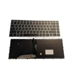 Клавиатура для ноутбука HP Probook 430 G5, 440 G5, 445 G5 черная с серебряной рамкой, с подсветкой