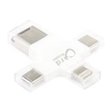 OTG 3 в 1 для Apple 8 pin, USB Type-C, Micro USB на Micro SD картридер белый, коробка