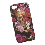 Защитная крышка для iPhone 8/7 "KUtiS" Skull BK-3 Череп и цветы (черная с красным)