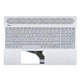 Клавиатура (топ-панель) для ноутбука HP 15-CS 15-CW серебристая с серебристым топкейсом