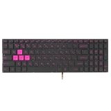 Клавиатура для ноутбука Asus ROG GL502VM черная без рамки с подсветкой и розовыми кнопками