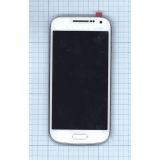 Дисплей (экран) в сборе с тачскрином для Samsung Galaxy S4 mini GT-I9190 белый c рамкой