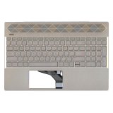 Клавиатура (топ-панель) для ноутбука HP 15-CS 15-CW золотистая с золотистым топкейсом