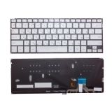 Клавиатура для ноутбука Asus UX301, UX301L серебристая с подсветкой