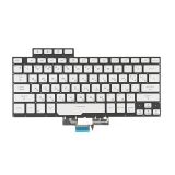 Клавиатура для ноутбука Asus Rog G14 GA401, GA401U серебристая без рамки с подсветкой