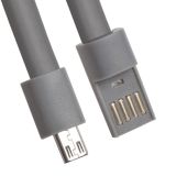 USB кабель LP Micro USB плоский браслет, серый, европакет