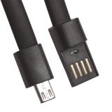 USB кабель LP Micro USB плоский браслет, черный, европакет