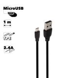 USB кабель REMAX Suji Pro RC-138m MicroUSB, 2.4A, 1м, TPE (черный)