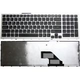 Клавиатура для ноутбука Sony Vaio VPC-F11 VPC-F12 VPC-F13 черная с серебристой рамкой
