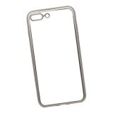 Силиконовый чехол LP для Apple iPhone 7 Plus TPU прозрачный с серебряной хром рамкой, европакет