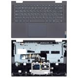 Клавиатура (топ-панель) для ноутбука Lenovo Yoga 7 14ARP8 черная с черным топкейсом