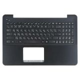 Клавиатура (топ-панель) для ноутбука Asus X555, X555L, X555LD черная с черным топкейсом