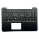 Клавиатура (топ-панель) для ноутбука Asus X555, X555L, X555LD черная с черным топкейсом