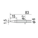 Сменное жало RD-67BC (d6/7 х85мм) для паяльников GOOT KX, KS