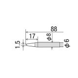 Сменное жало RD-68BC (d6/8 х90мм) для паяльников GOOT KX, KS