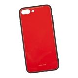 Защитная крышка "LP" для iPhone 7 Plus/8 Plus "Glass Case" (красное стекло/коробка)
