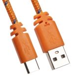 USB кабель LP USB Type-C в оплетке оранжевый, европакет