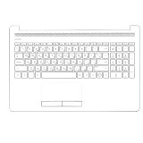 Клавиатура (топ-панель) для ноутбука HP 15-DB 15-DA белая с белым топкейсом