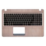 Клавиатура (топ-панель) для ноутбука Asus X540NA 90NB0HG1-R31RU0 черная с золотистым топкейсом