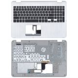 Клавиатура (топ-панель) для ноутбука Asus TP501 черная с серебристым топкейсом