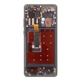 Дисплей (экран) в сборе с тачскрином для Huawei P30 Pro черный с рамкой (Premium LCD)