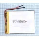 Аккумулятор универсальный 4x55x75 мм 3.8V 2000mAh Li-Pol (3 Pin)