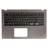 Клавиатура (топ-панель) для ноутбука Asus X509 черная с серым топкейсом (с разбора)