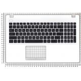 Клавиатура (топ-панель) для ноутбука Asus X551 черная с белым топкейсом (с разбора)