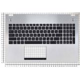 Клавиатура (топ-панель) для ноутбука Asus N56 черная с серебристым топкейсом (с разбора)