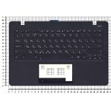 Клавиатура (топ-панель) для ноутбука Asus X200 черная с черным топкейсом (с разбора)