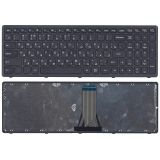 Клавиатура для ноутбука Lenovo IdeaPad Flex 15, G500S, G505A, G505G, G505S, S510, S510p, Z510 черная с черной рамкой