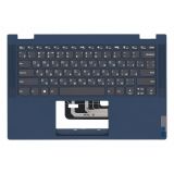 Клавиатура (топ-панель) для ноутбука Lenovo IdeaPad Flex 5-14 черная с синим топкейсом