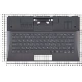 Клавиатура (топ-панель) для ноутбука Sony VAIO SVD13 черная с черным топкейсом и подсветкой