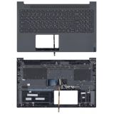 Клавиатура (топ-панель) для ноутбука Lenovo Yoga Slim 7-15IIL05 темно-серая с темно-серым топкейсом