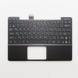 Клавиатура (топ-панель) для ноутбука Asus Eee PC 1018P черная с черным топкейсом