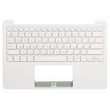 Клавиатура (топ-панель) для ноутбука Asus E200HA белая с белым топкейсом (с разбора)