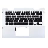 Клавиатура (топ-панель) для ноутбука Dell Inspiron 14 5482 черная с белым топкейсом