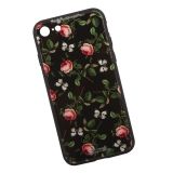 Чехол для Apple iPhone 7 WK Azure Stone Series Glass Protective Case красные розы на черном