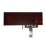 Клавиатура для ноутбука Lenovo Legion Y520 Y520-15IKB черная без рамки с красной подсветкой, красные символы